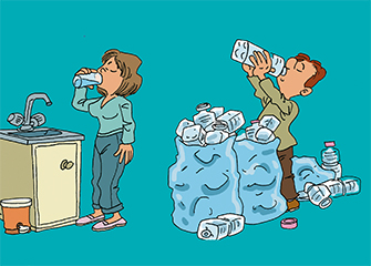 L’eau du robinet naturelle et sans déchets